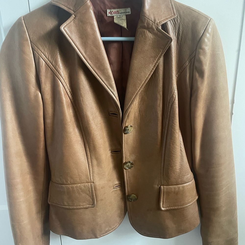 Michael Kors Women's Brown Leather Blazer